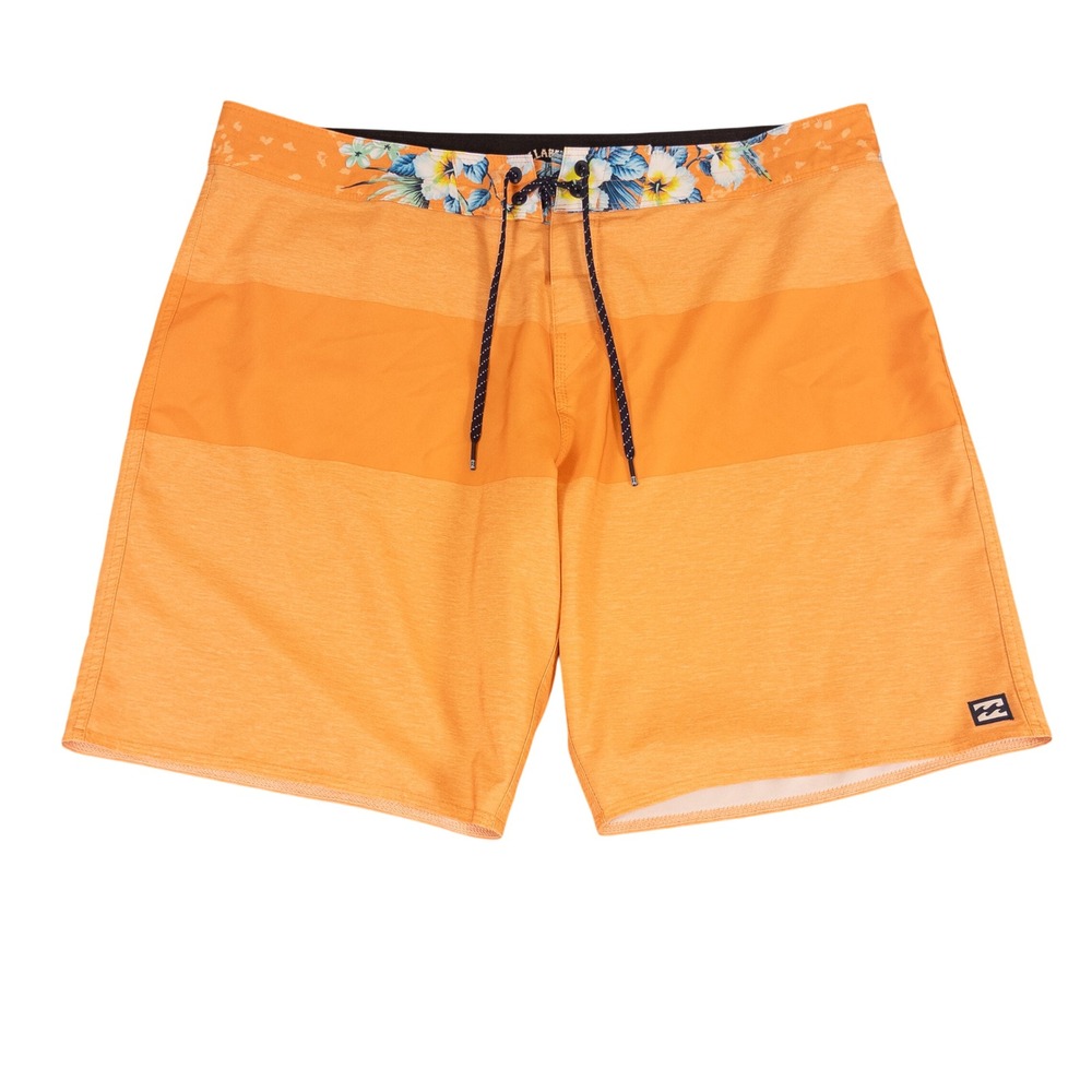 Billabong Mens Size 40 Orange Striped Recycler Tribong Pro Board Shorts